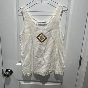 Concepts Cream Graphic Print Tank Top Sleeveless Scoop Neck Women's M